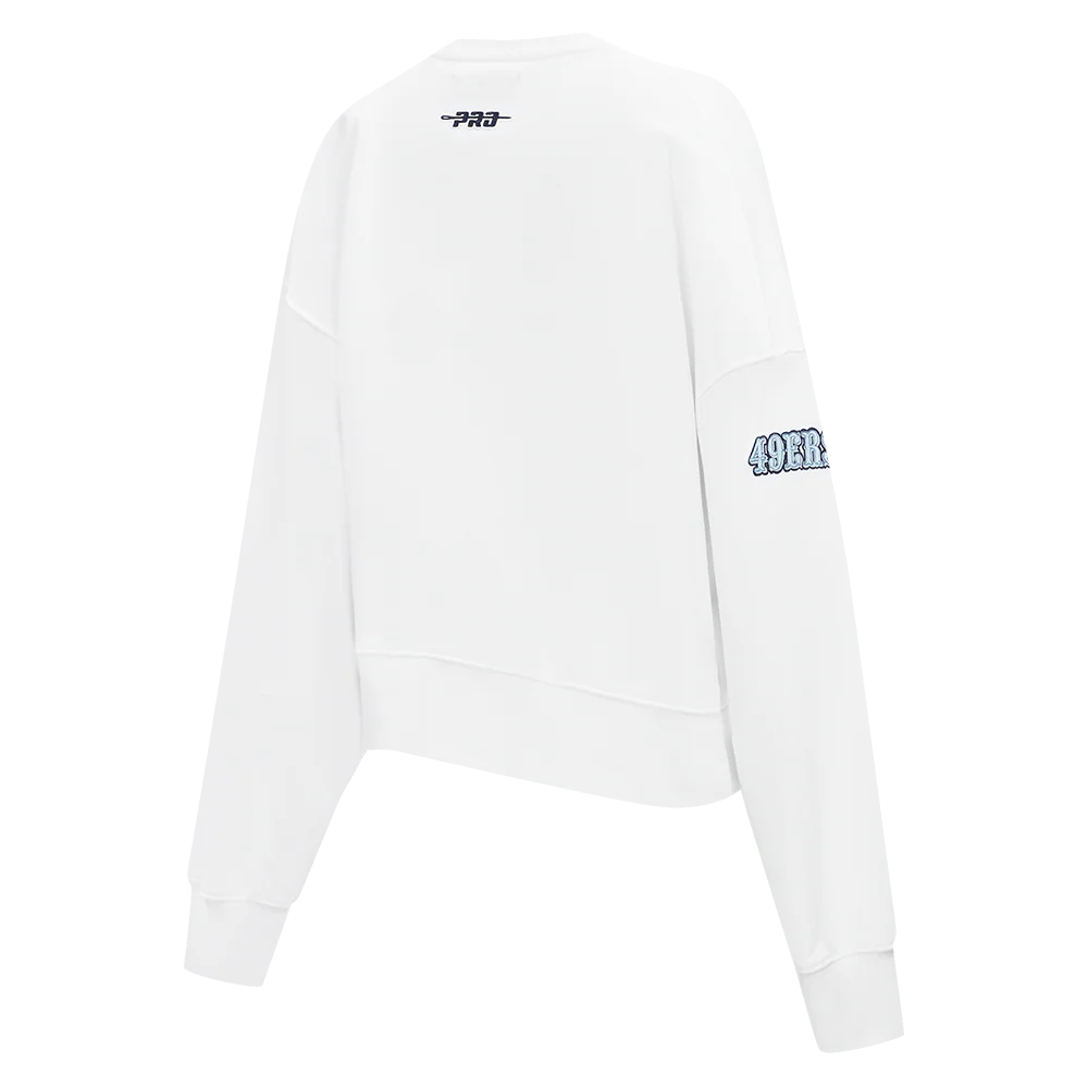 NFL SAN FRANCISCO 49ERS COUNTRY CLUB WOMEN'S DOUBLE KNIT CREWNECK (WHITE) - Image 4