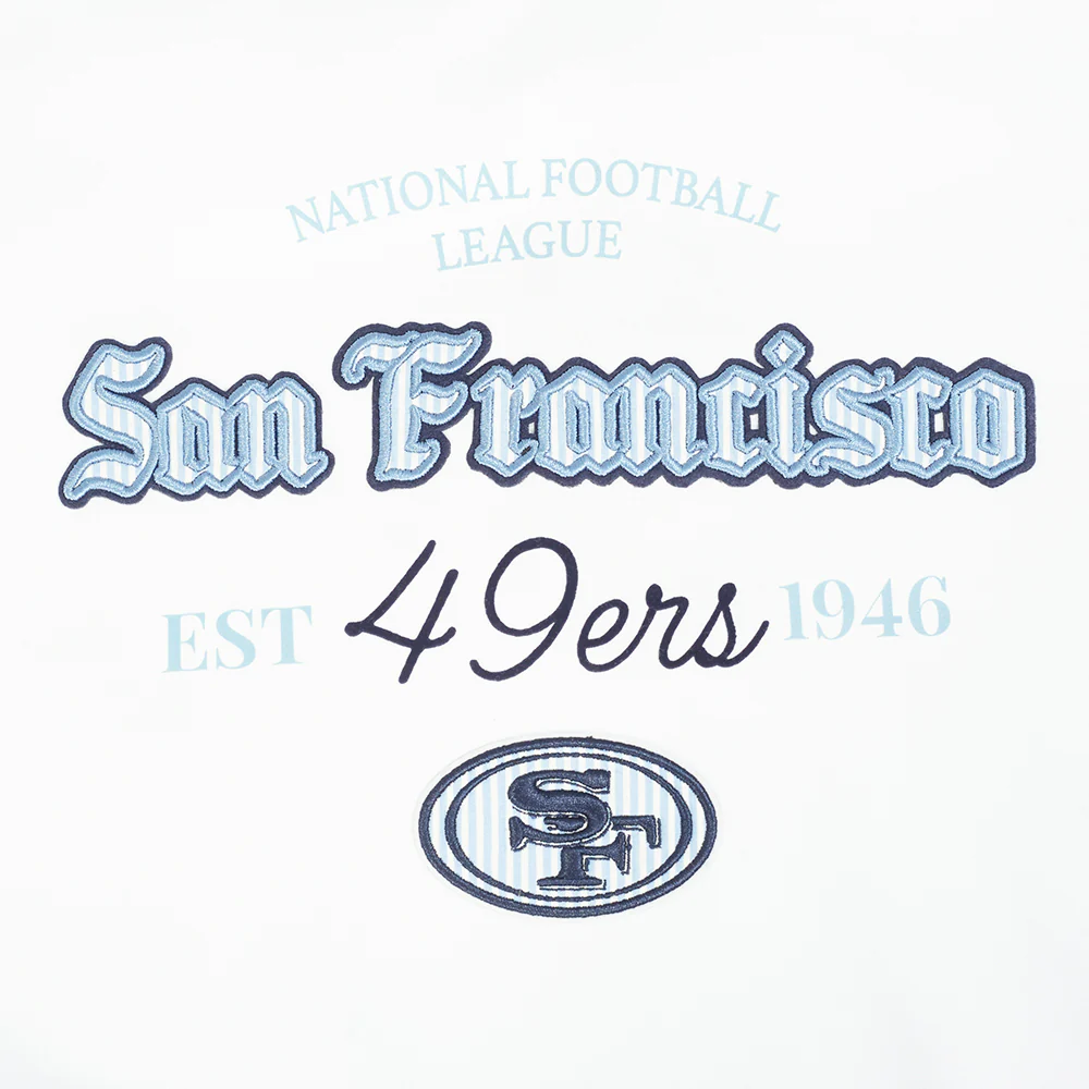 NFL SAN FRANCISCO 49ERS COUNTRY CLUB WOMEN'S DOUBLE KNIT CREWNECK (WHITE) - Image 6