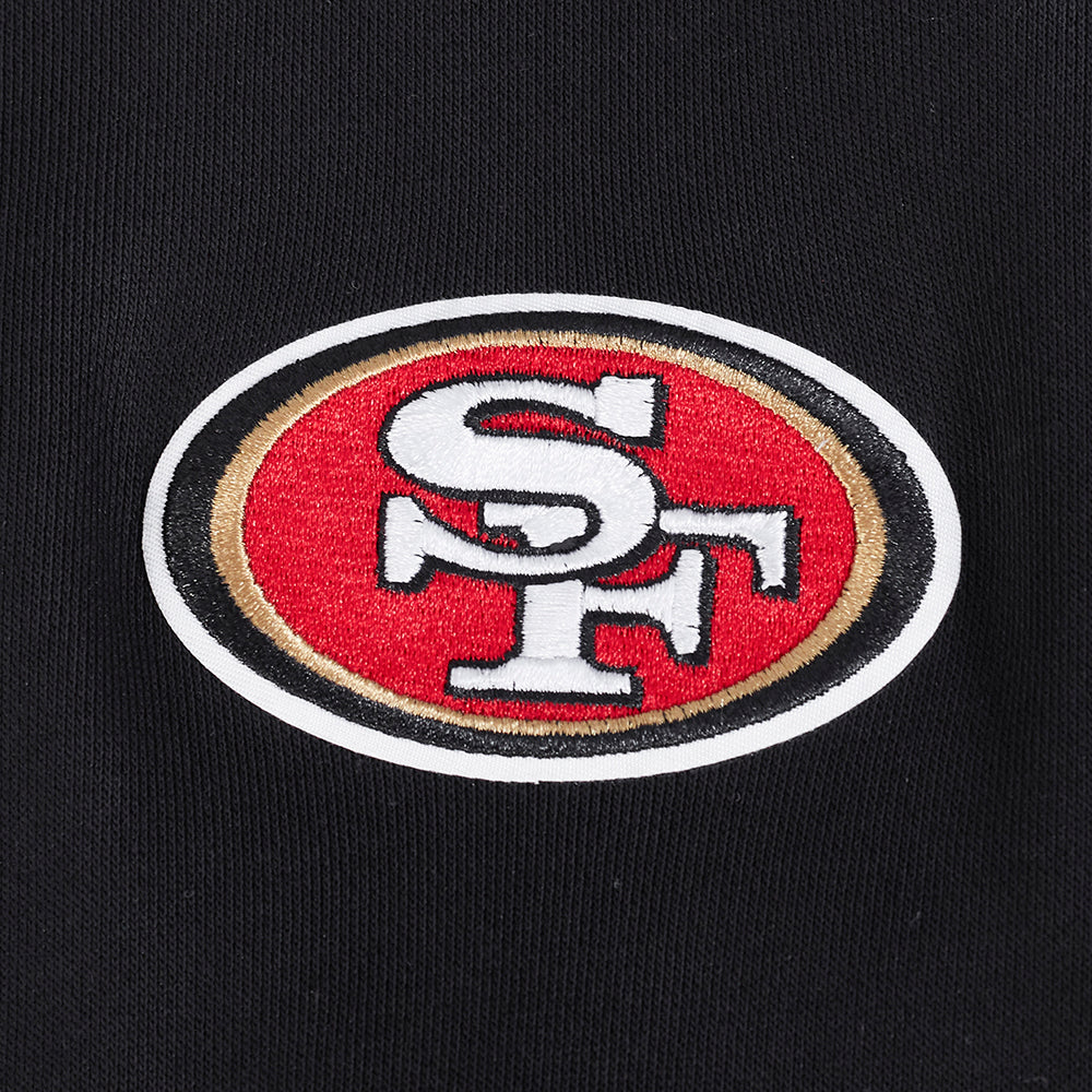 NFL SAN FRANCISCO 49ERS SUGAR SKULL WOMEN'S FLEECE CROPPED PULLOVER HOODIE (BLACK) - Image 6
