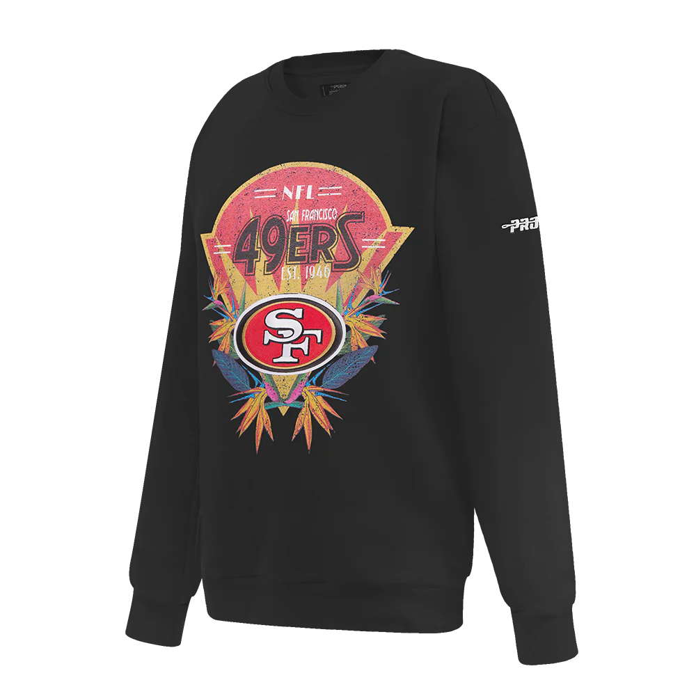 NFL SAN FRANCISCO 49ERS PARADISE WOMEN'S CREWNECK SWEATSHIRT (BLACK) - Image 3