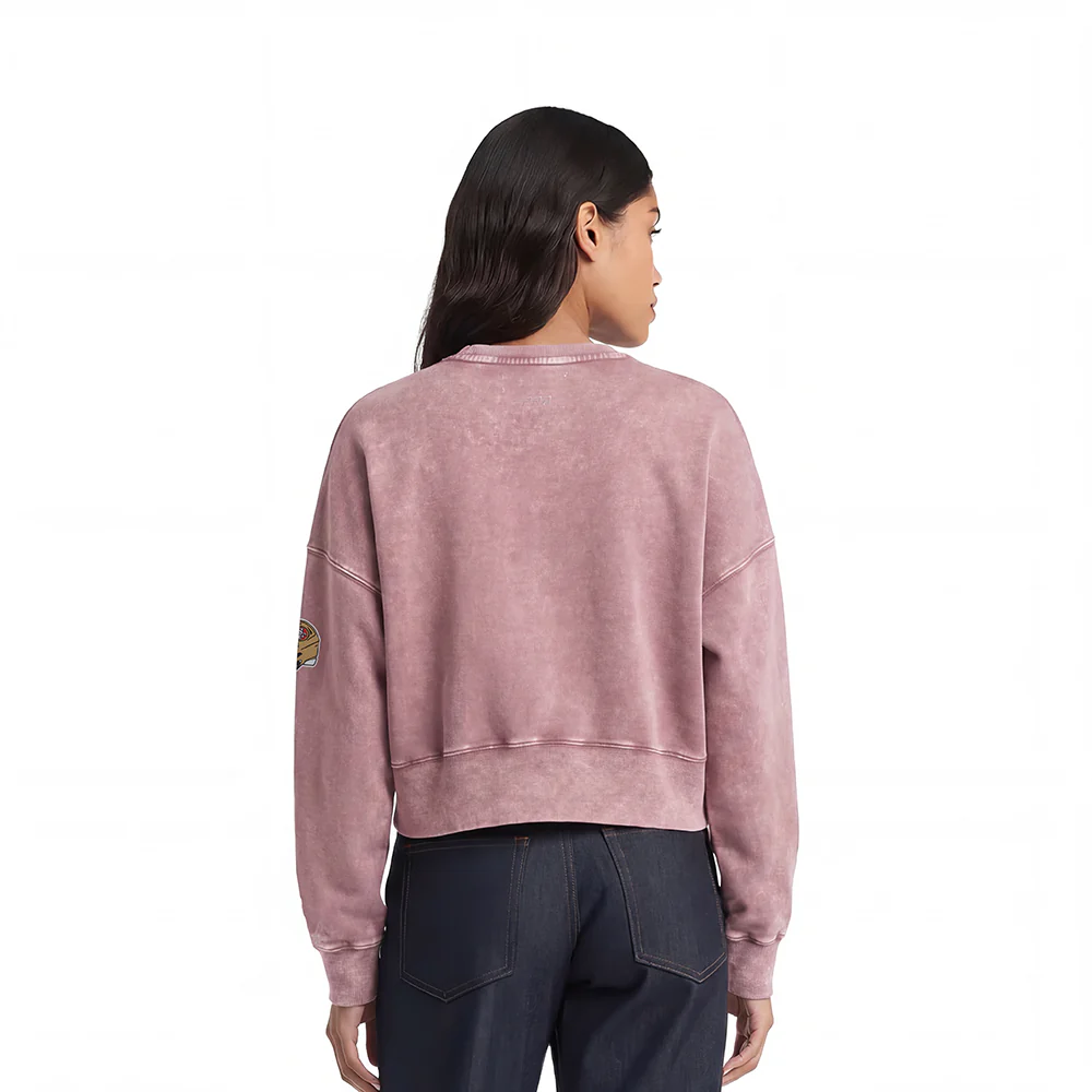 NFL SAN FRANCISCO 49ERS WASHED JEWELS WOMEN'S CREWNECK SWEATSHIRT (WASHED MAUVE) - Image 2