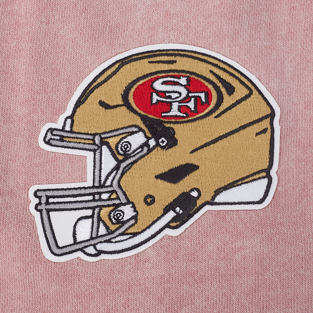 NFL SAN FRANCISCO 49ERS WASHED JEWELS WOMEN'S CREWNECK SWEATSHIRT (WASHED MAUVE) - Image 5