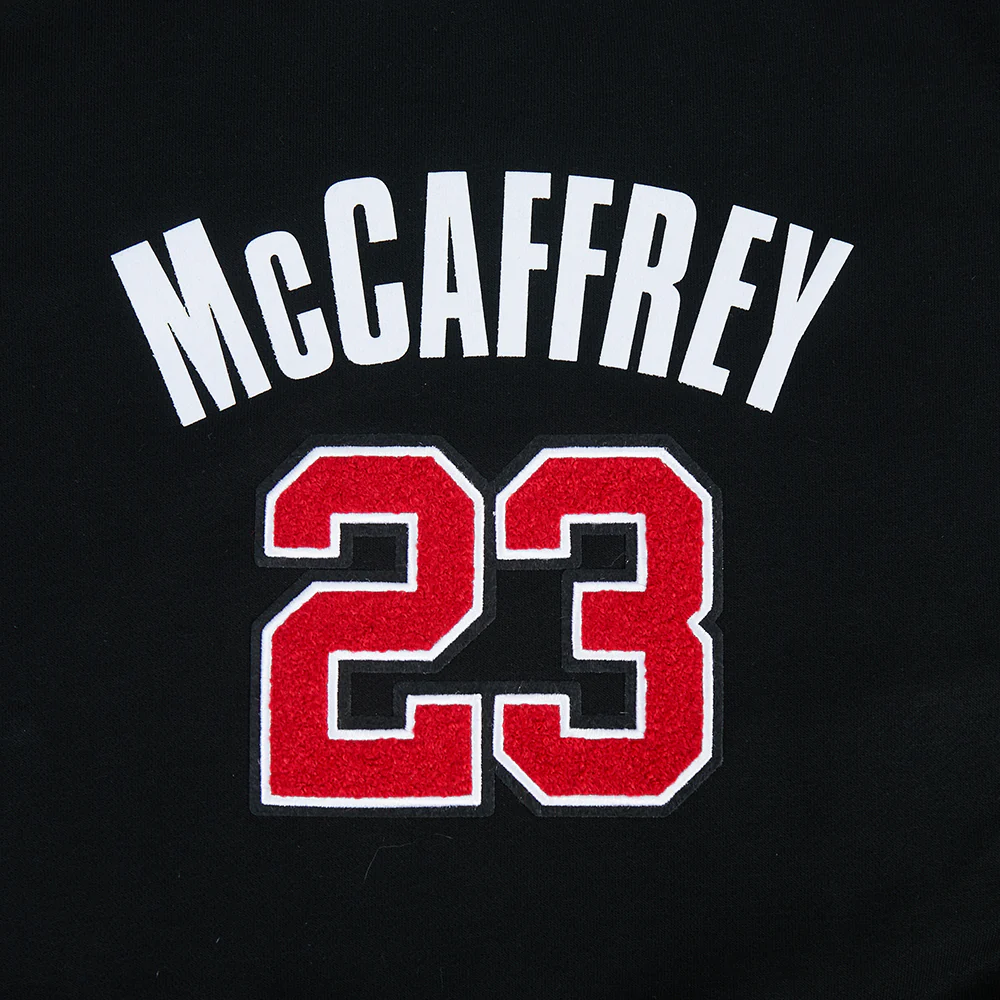 NFL SAN FRANCISCO 49ERS CHRISTIAN MCCAFFREY #23 CLASSIC PNN WOMEN'S FLC CREWNECK (BLACK) - Image 6