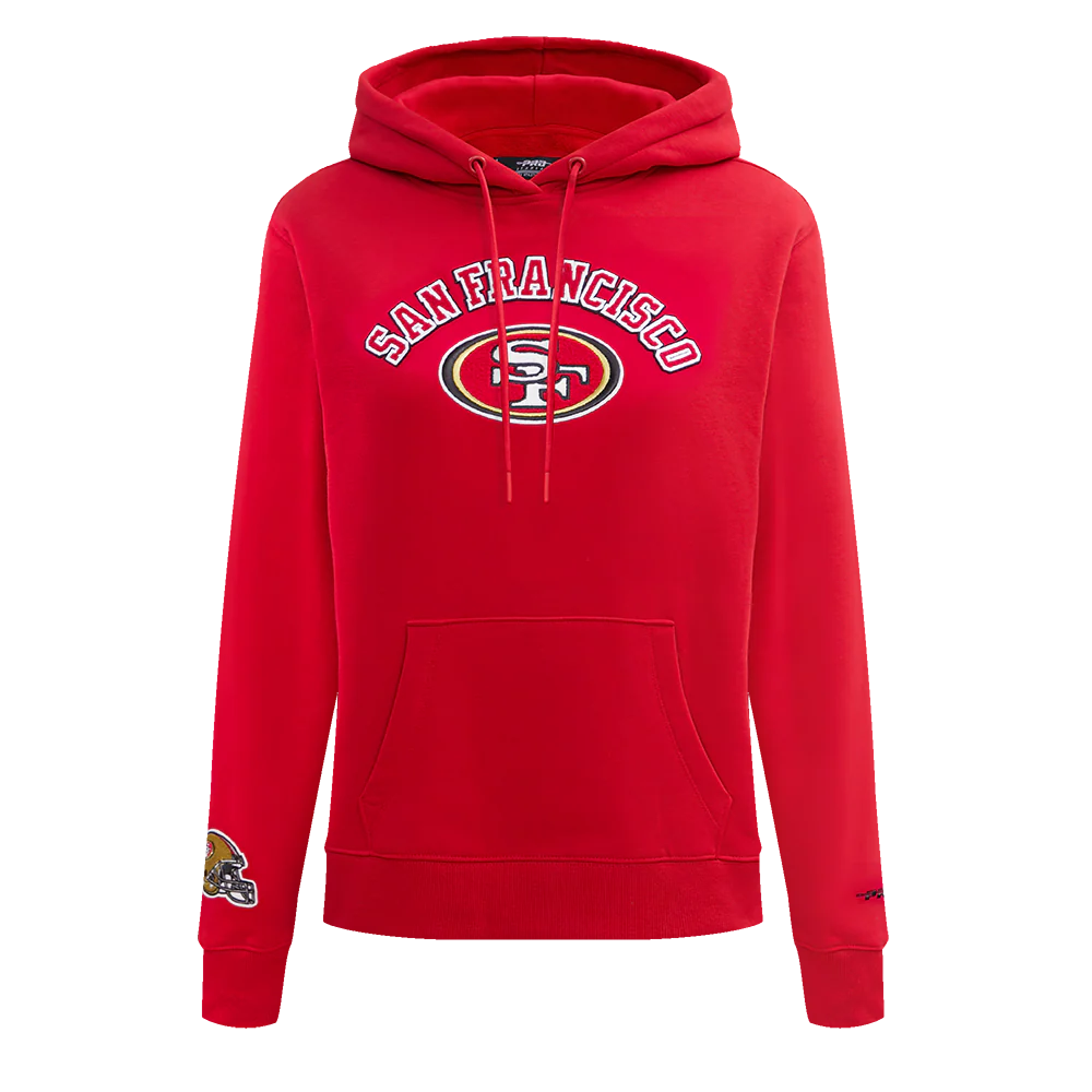 NFL SAN FRANCISCO 49ERS CLASSIC WOMEN'S PULLOVER HOODIE (RED)