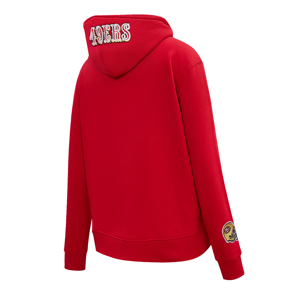 NFL SAN FRANCISCO 49ERS CLASSIC WOMEN'S PULLOVER HOODIE (RED) - Image 3