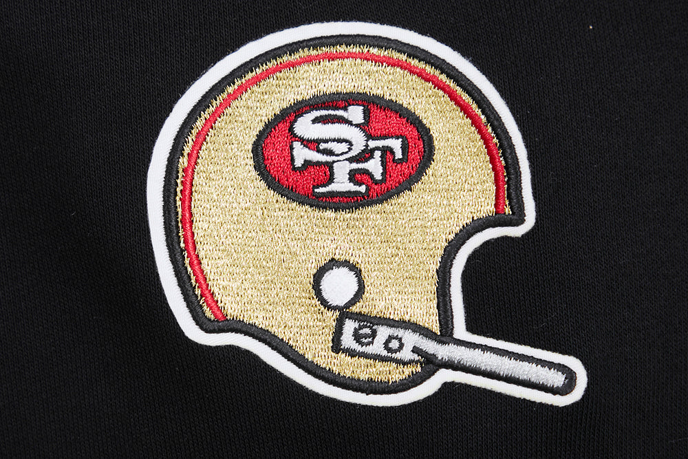 NFL SAN FRANCISCO 49ERS RETRO CLASSIC WOMEN'S CROPPED PULLOVER HOODIE (BLACK/RED/BLACK) - Image 6