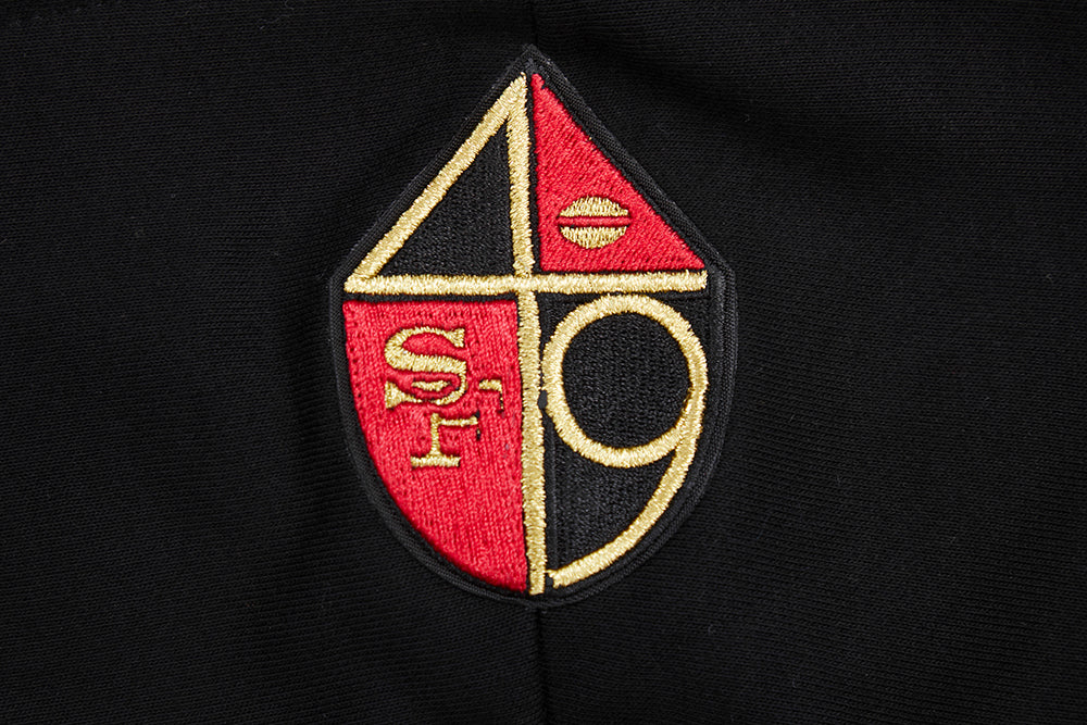 NFL SAN FRANCISCO 49ERS RETRO CLASSIC WOMEN'S CROPPED PULLOVER HOODIE (BLACK/RED/BLACK) - Image 7