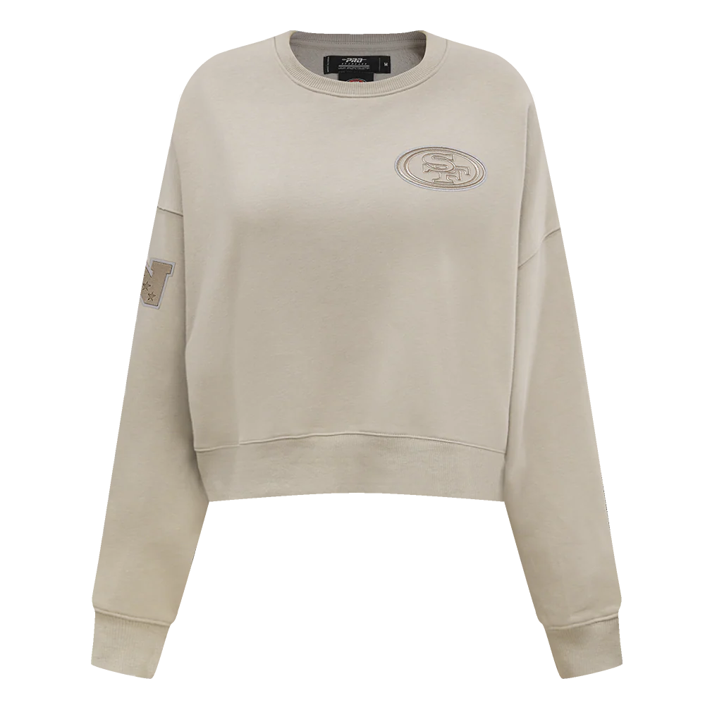 NFL SAN FRANCISCO 49ERS NEUTRAL WOMEN'S CREWNECK (TAUPE)