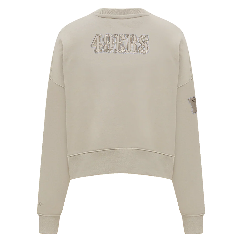 NFL SAN FRANCISCO 49ERS NEUTRAL WOMEN'S CREWNECK (TAUPE) - Image 3