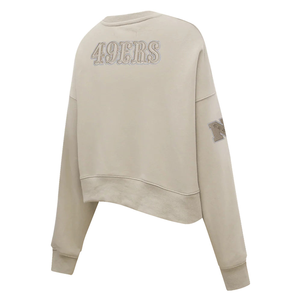 NFL SAN FRANCISCO 49ERS NEUTRAL WOMEN'S CREWNECK (TAUPE) - Image 4
