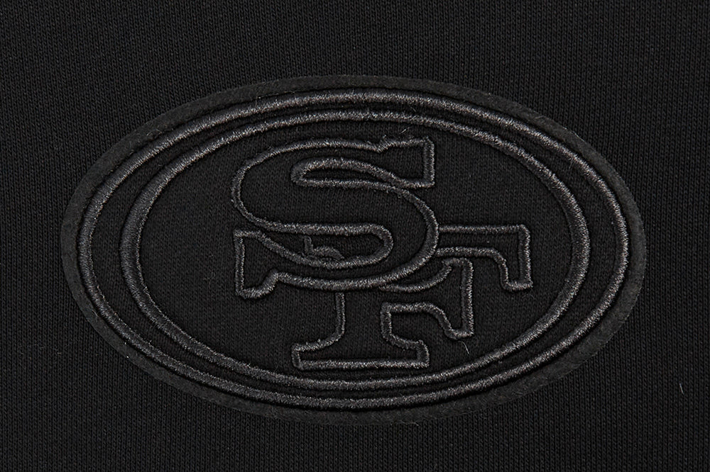 NFL SAN FRANCISCO 49ERS NEUTRAL WOMEN'S CROPPED PULLOVER HOODIE (BLACK) - Image 5