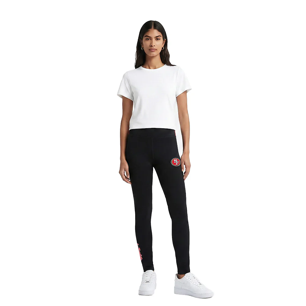 NFL SAN FRANCISCO 49ERS SCRIPT TAIL WOMEN'S HIGH WAIST JERSEY LEGGING (BLACK) - Image 3