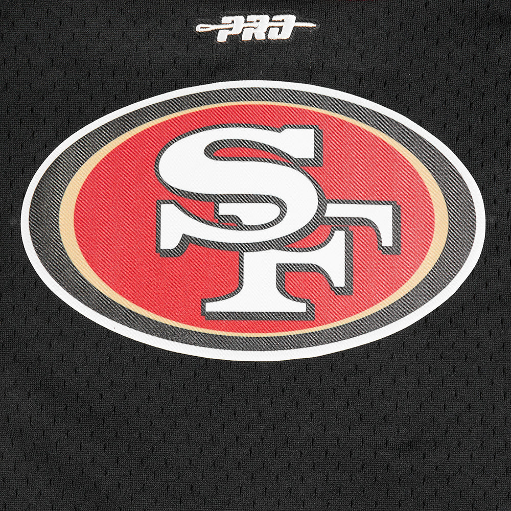NFL SAN FRANCISCO 49ERS CLASSIC LITTLE BOYS MESH BUTTON DOWN SHIRT (BLACK/RED) - Image 7