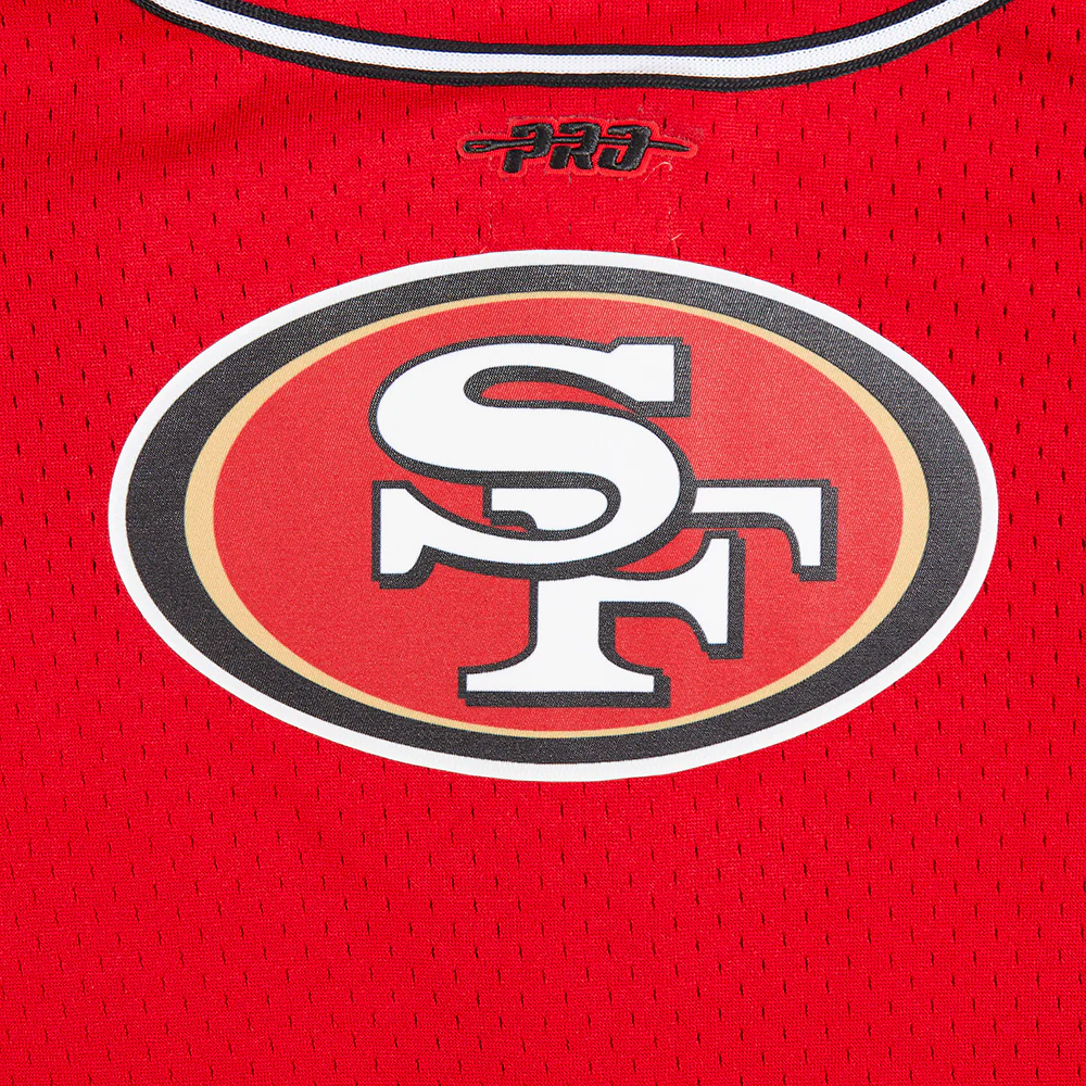 NFL SAN FRANCISCO 49ERS CLASSIC LITTLE BOYS MESH BUTTON DOWN SHIRT (RED/BLACK) - Image 15