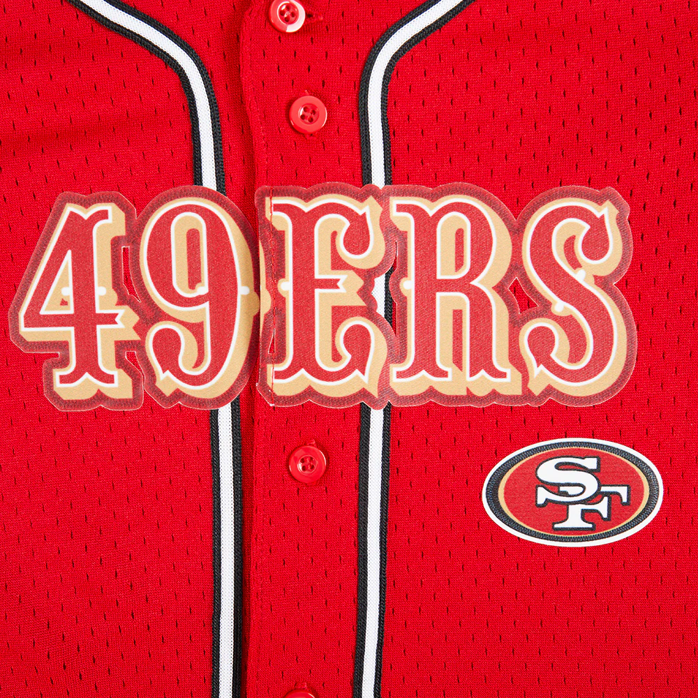 NFL SAN FRANCISCO 49ERS CLASSIC LITTLE BOYS MESH BUTTON DOWN SHIRT (RED/BLACK) - Image 19