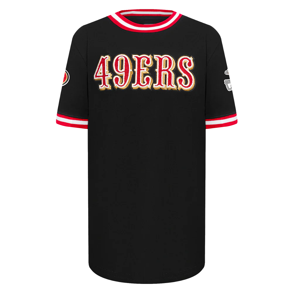 NFL SAN FRANCISCO 49ERS CLASSIC LITTLE BOYS SHORT SLEEVE STRIPED RIB TEE (BLACK/RED) - Image 3