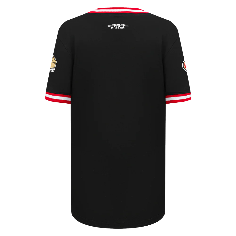 NFL SAN FRANCISCO 49ERS CLASSIC LITTLE BOYS SHORT SLEEVE STRIPED RIB TEE (BLACK/RED) - Image 5