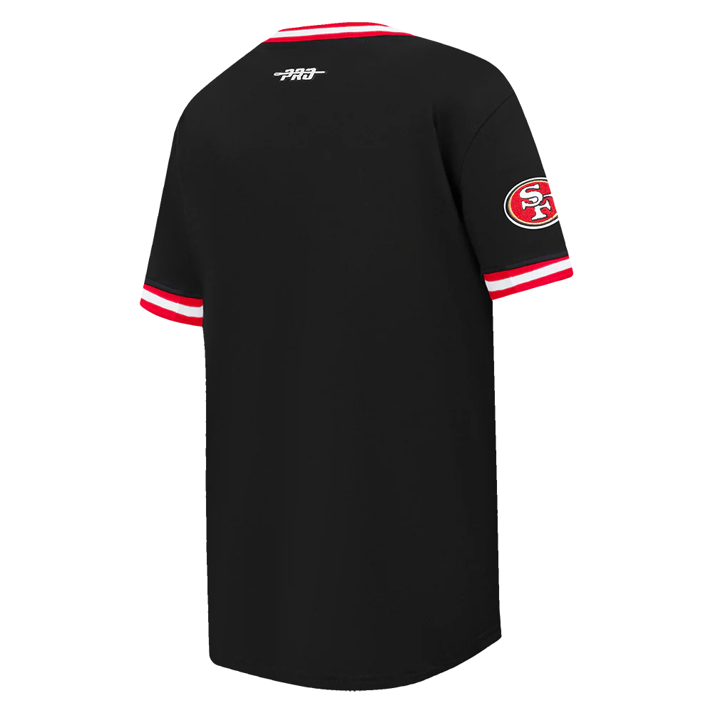 NFL SAN FRANCISCO 49ERS CLASSIC LITTLE BOYS SHORT SLEEVE STRIPED RIB TEE (BLACK/RED) - Image 6