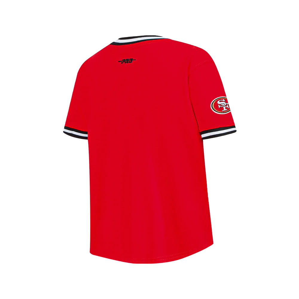 NFL SAN FRANCISCO 49ERS CLASSIC LITTLE BOYS SHORT SLEEVE STRIPED RIB TEE (RED/BLACK) - Image 6