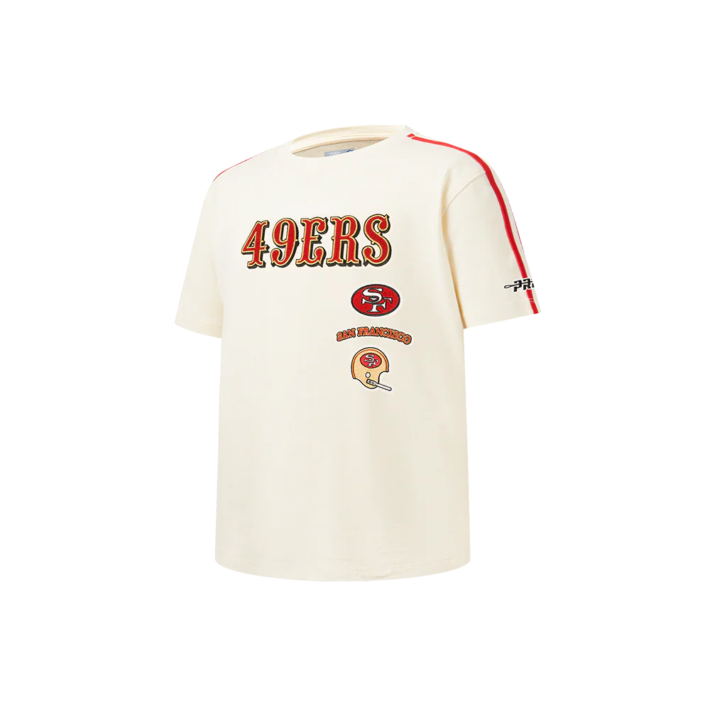 NFL SAN FRANCISCO 49ERS RETRO CLASSICS LITTLE BOY'S SS TAPING TEE (EGGSHELL/ RED) - Image 3
