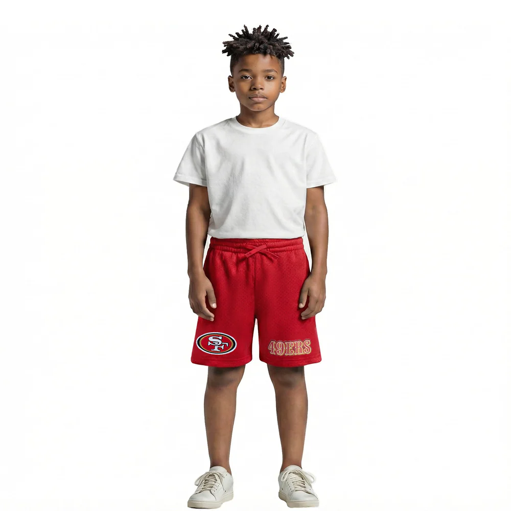 NFL SAN FRANCISCO 49ERS CLASSIC LITTLE BOY'S MESH SHORT (RED) - Image 3