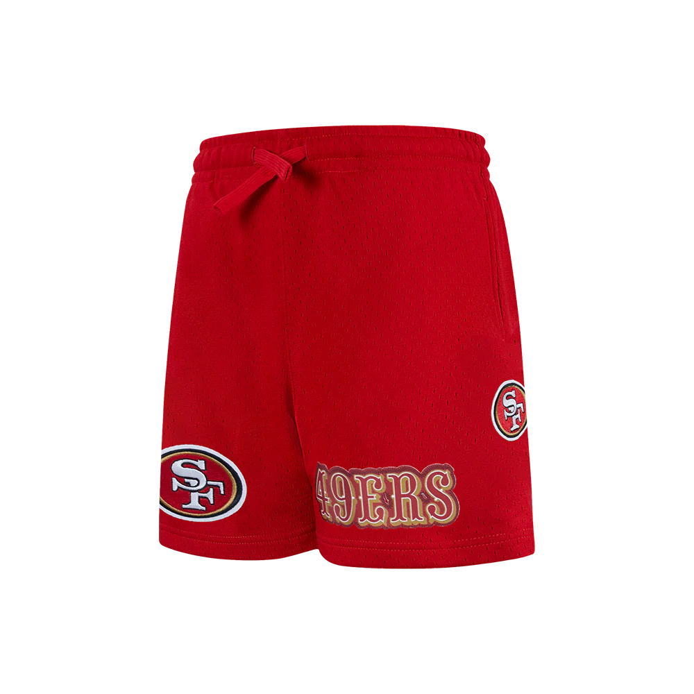 NFL SAN FRANCISCO 49ERS CLASSIC LITTLE BOY'S MESH SHORT (RED) - Image 4