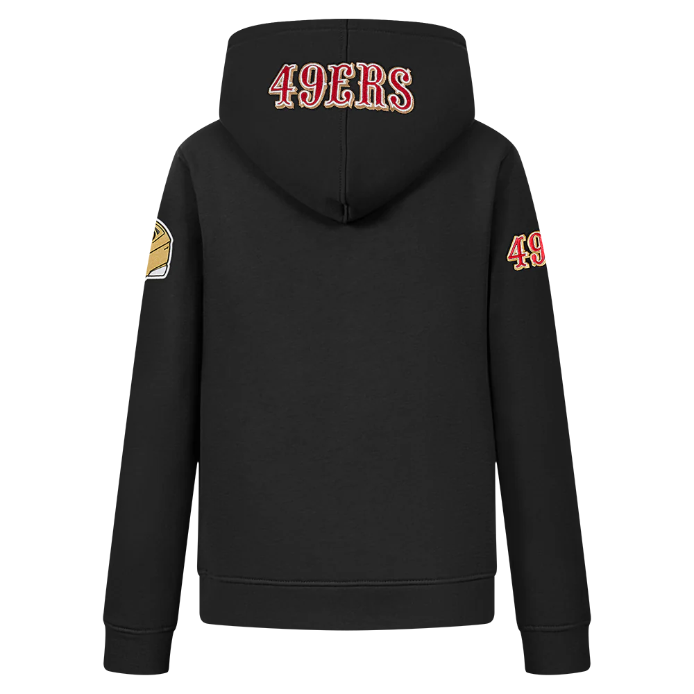 NFL SAN FRANCISCO 49ERS CLASSIC LITTLE BOYS FLEECE FULL ZIP HOODIE (BLACK) - Image 5