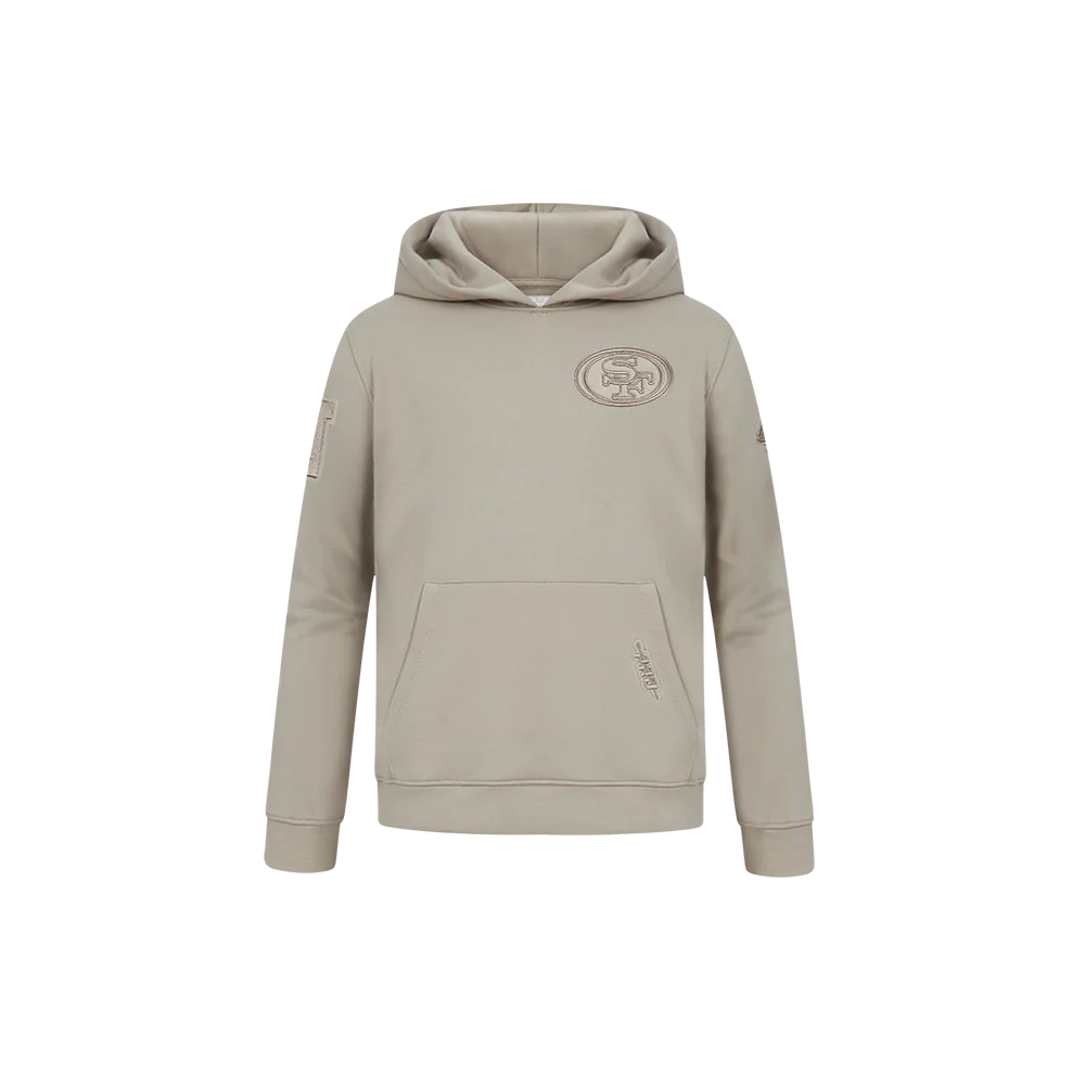 NFL SAN FRANCISCO 49ERS NEUTRAL LITTLE BOYS FLEECE PULLOVER HOODIE (TAUPE)