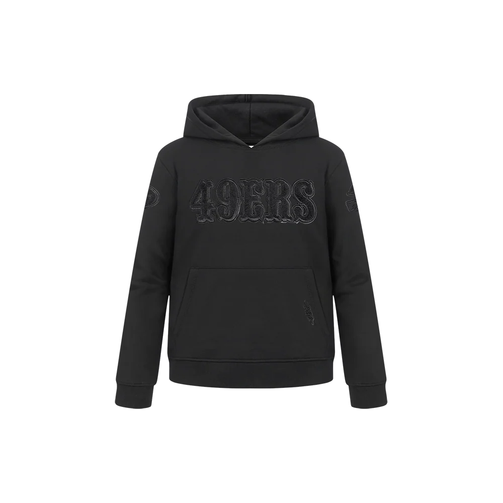 NFL SAN FRANCISCO 49ERS TRIPLE BLACK LITTLE BOYS FLEECE PULLOVER HOODIE (BLACK) - Image 3
