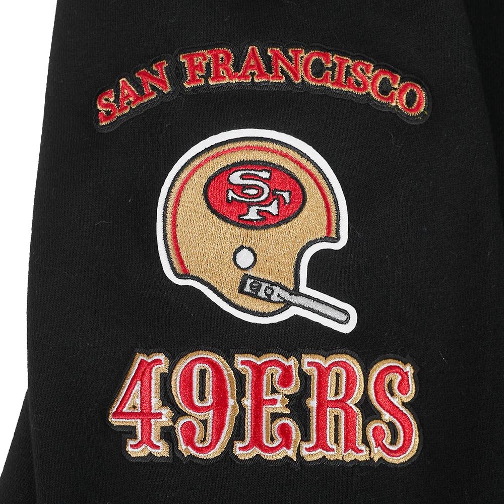 NFL SAN FRANCISCO 49ERS RETRO CLASSICS LITTLE BOY'S RIB FLEECE PO HOODIE (BLACK/RED/BLACK) - Image 7