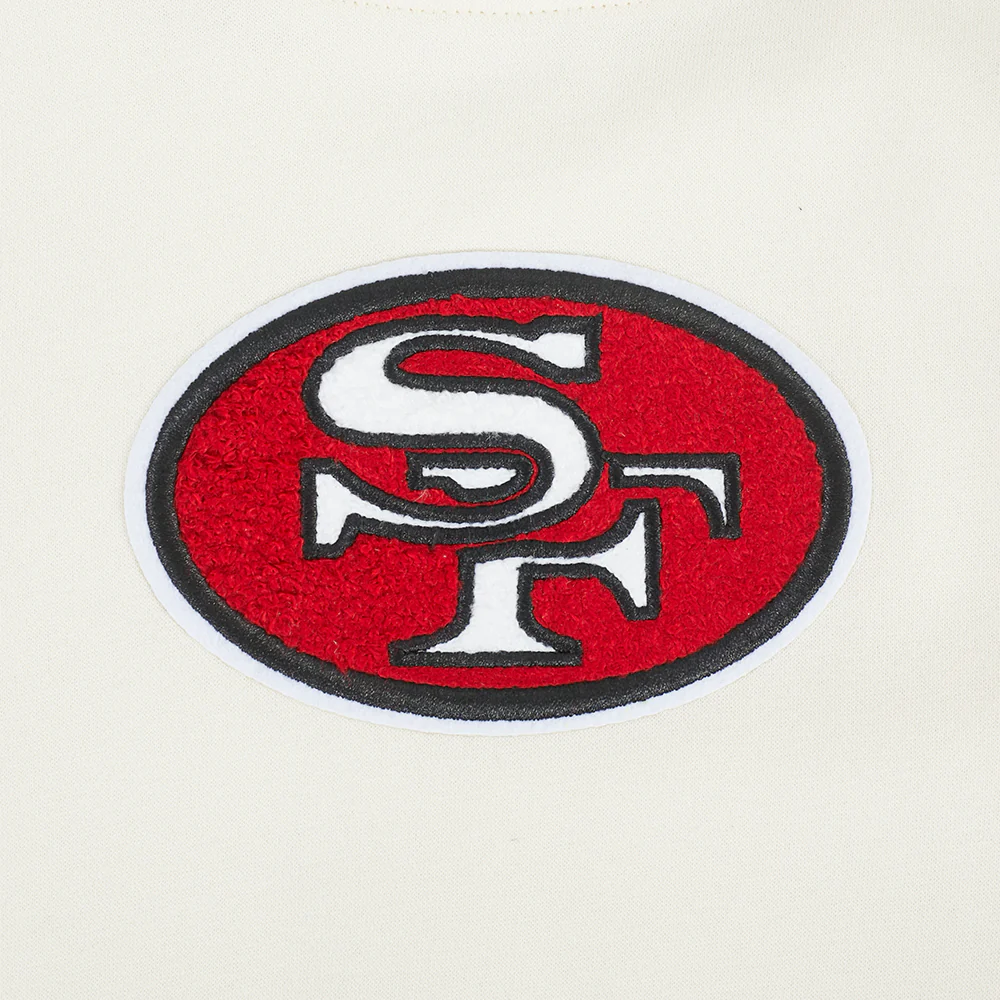 NFL SAN FRANCISCO 49ERS RETRO CLASSICS LITTLE BOY'S RIB FLEECE PO HOODIE (EGGSHELL/ RED) - Image 5
