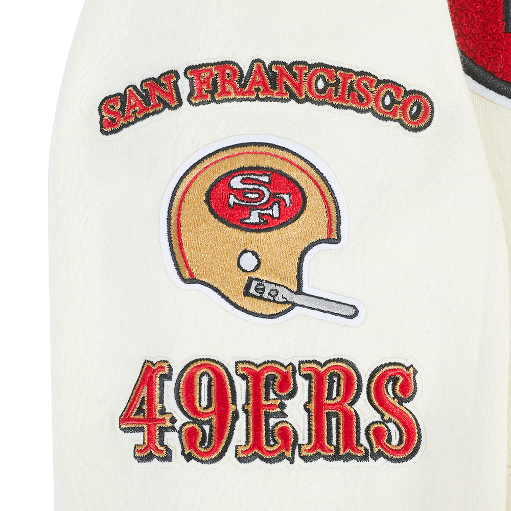 NFL SAN FRANCISCO 49ERS RETRO CLASSICS LITTLE BOY'S RIB FLEECE PO HOODIE (EGGSHELL/ RED) - Image 8