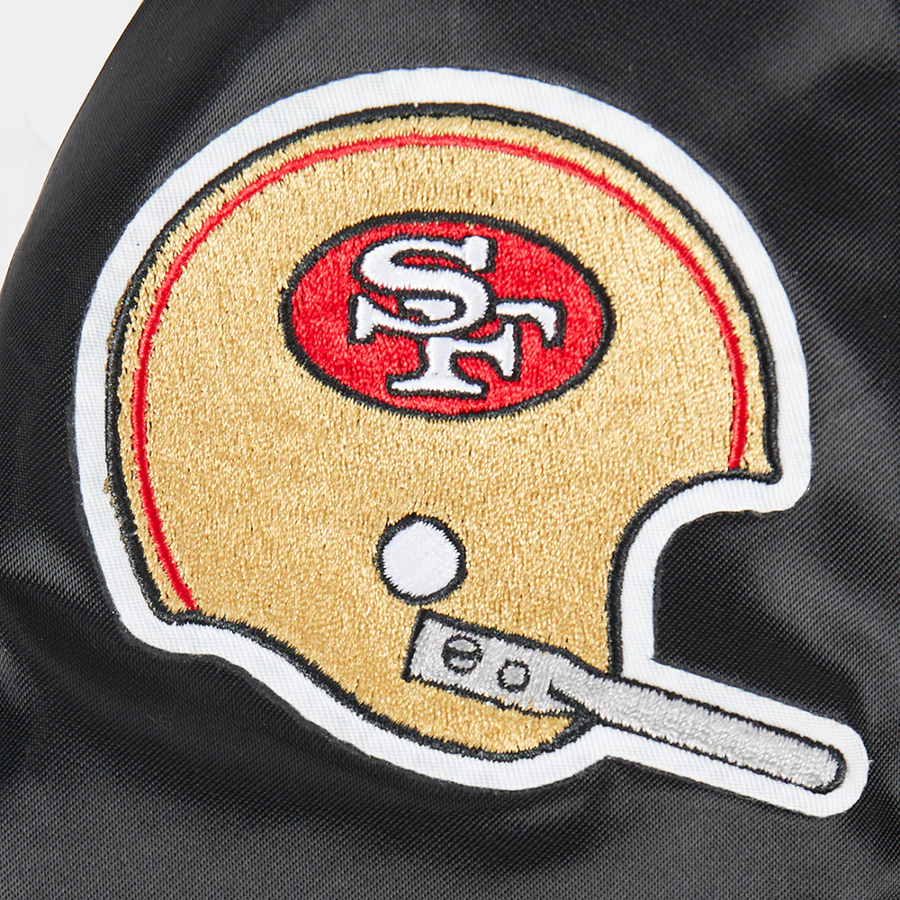 NFL SAN FRANCISCO 49ERS RETRO CLASSIC LITTLE BOYS RIB SATIN JACKET (BLACK/RED/BLACK) - Image 5