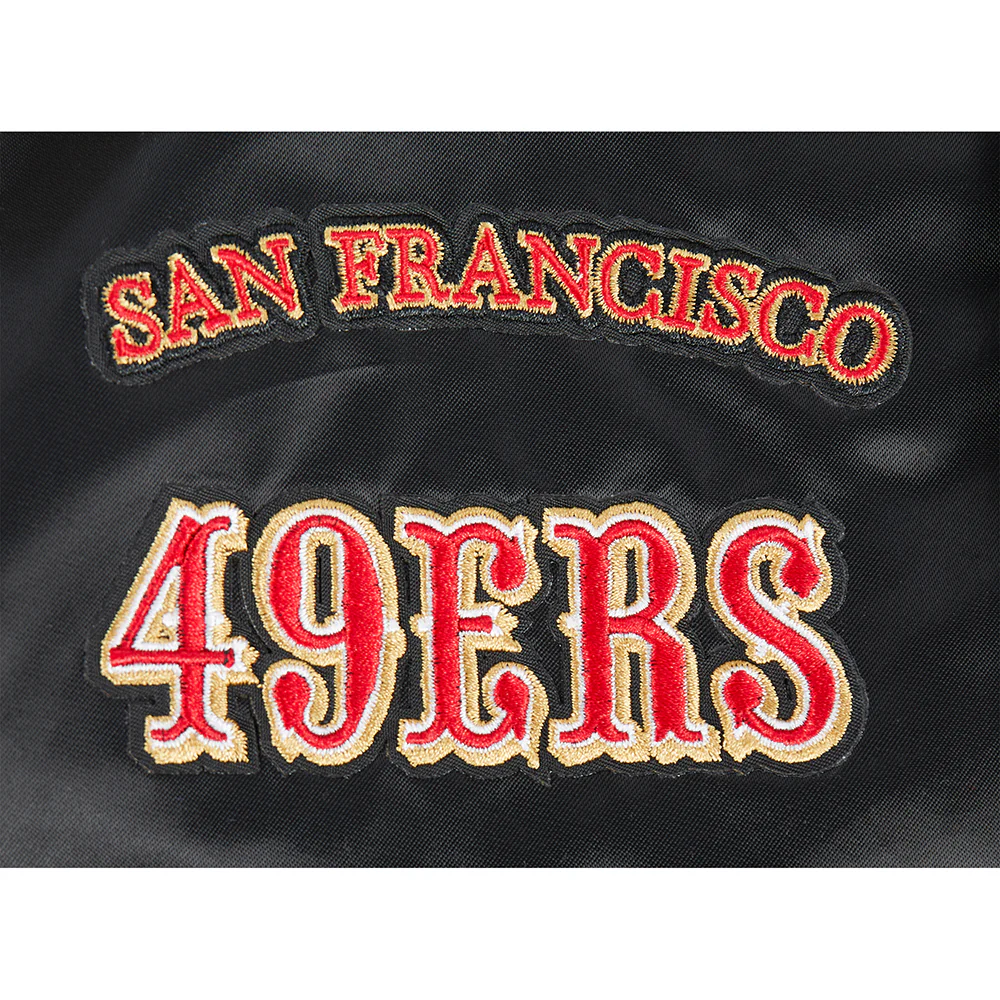 NFL SAN FRANCISCO 49ERS RETRO CLASSIC LITTLE BOYS RIB SATIN JACKET (BLACK/RED/BLACK) - Image 7