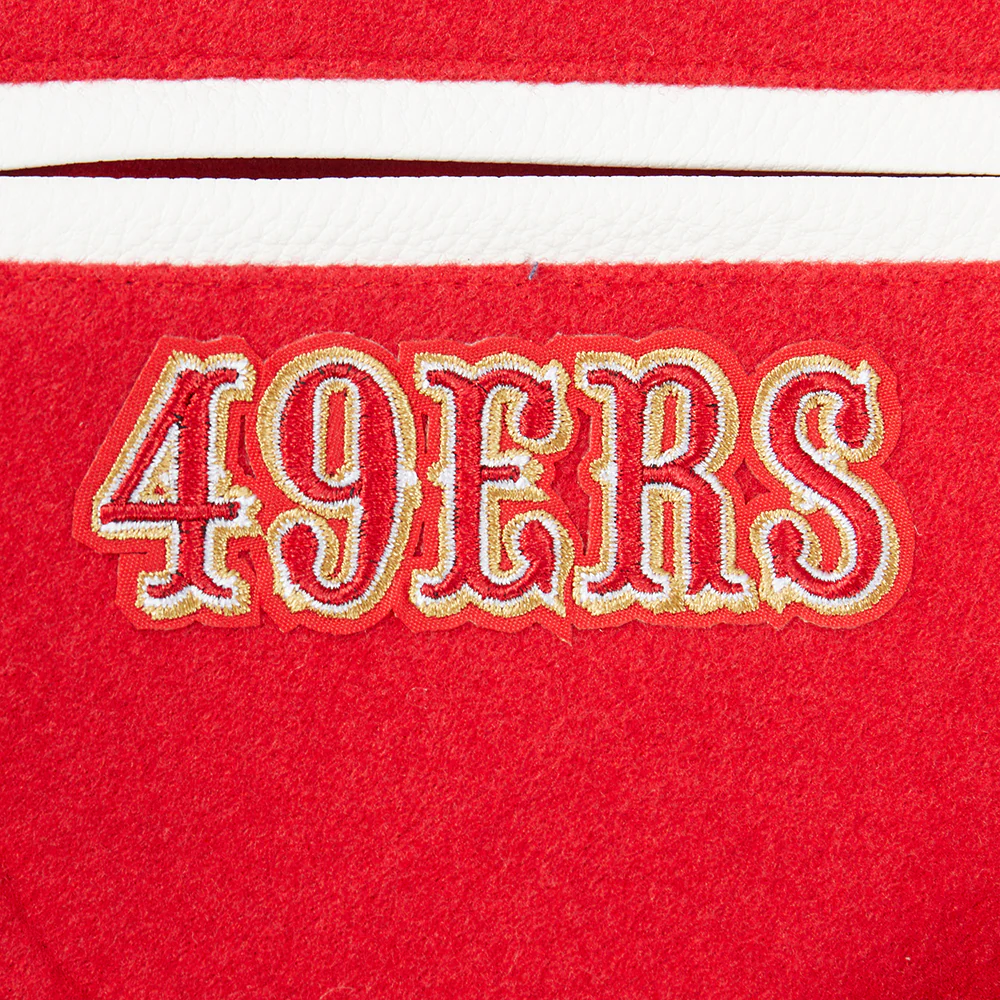 NFL SAN FRANCISCO 49ERS CLASSIC LITTLE BOYS WOOL VARSITY JACKET (RED/WHITE) - Image 11