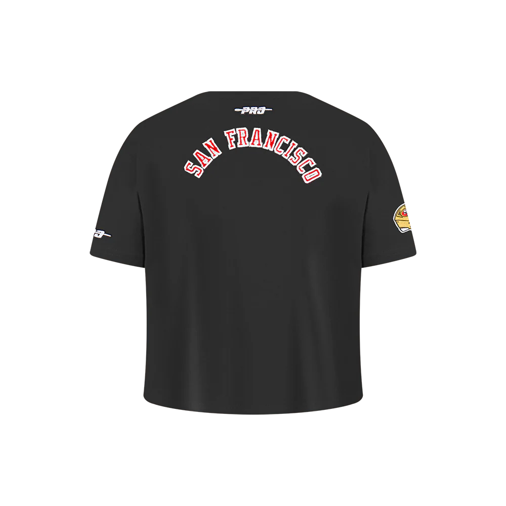 NFL SAN FRANCISCO 49ERS CLASSIC LITTLE GIRLS SHORT SLEEVE BOXY TEE (BLACK) - Image 3