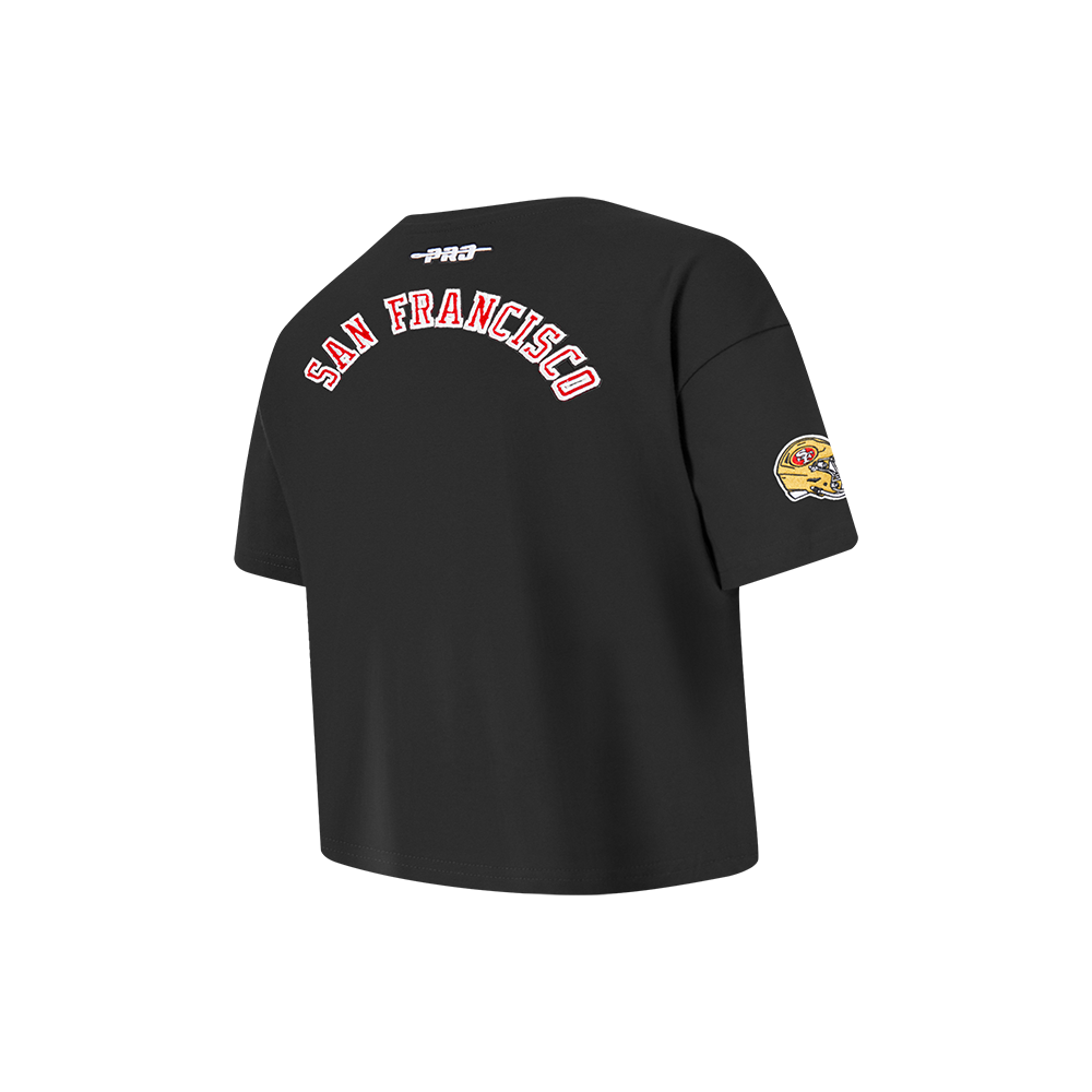 NFL SAN FRANCISCO 49ERS CLASSIC LITTLE GIRLS SHORT SLEEVE BOXY TEE (BLACK) - Image 4