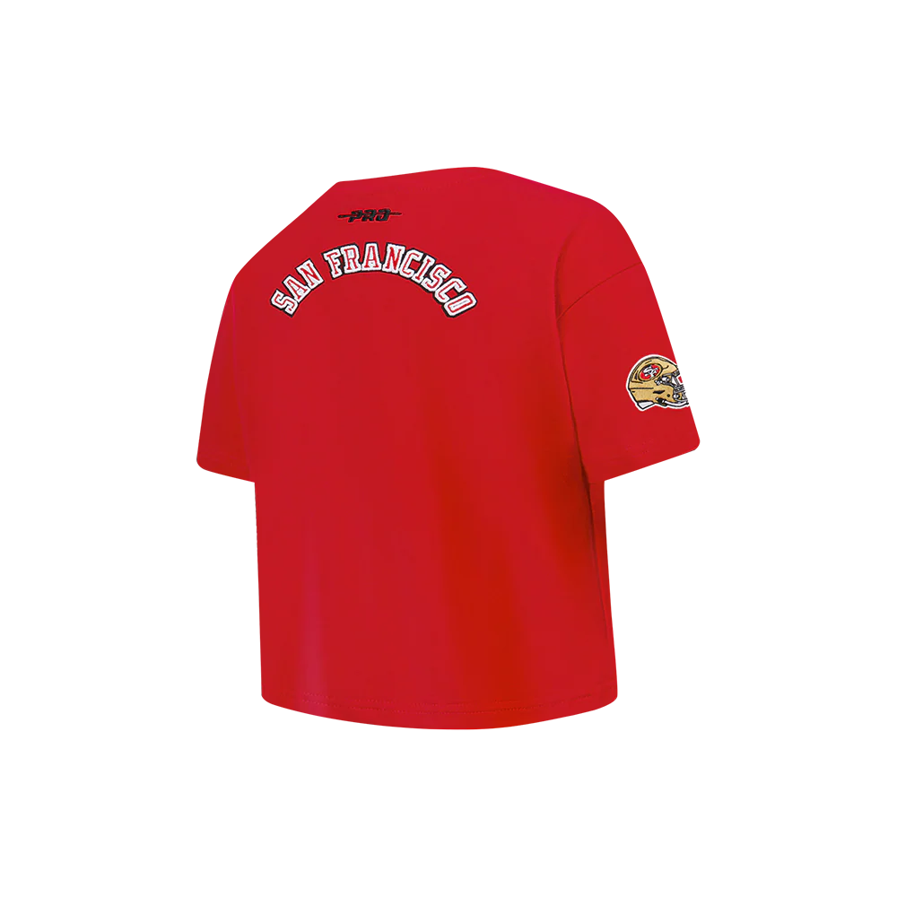 NFL SAN FRANCISCO 49ERS CLASSIC LITTLE GIRLS SHORT SLEEVE BOXY TEE (RED) - Image 4