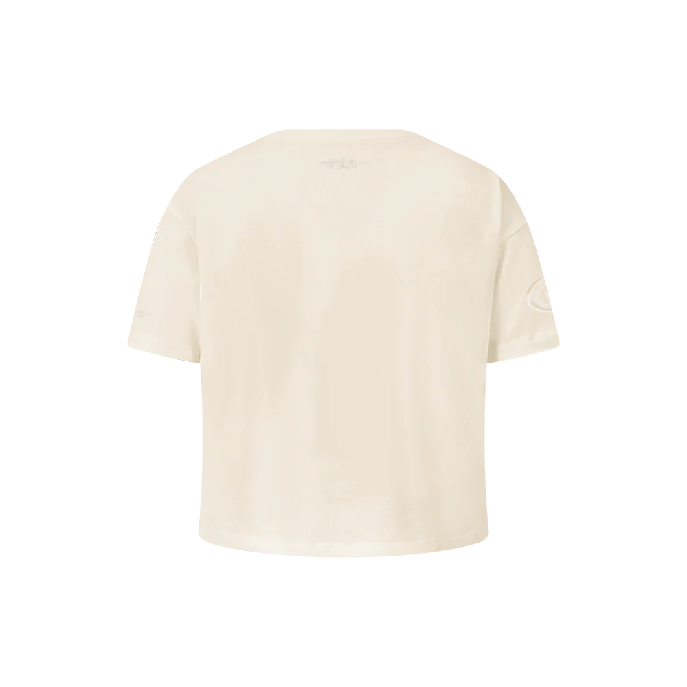 NFL SAN FRANCISCO 49ERS NEUTRAL LITTLE GIRLS SHORT SLEEVE BOXY TEE (EGGSHELL) - Image 3