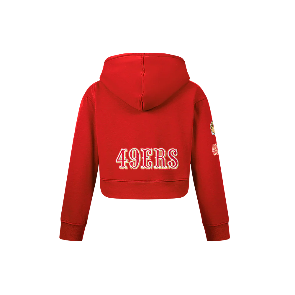 NFL SAN FRANCISCO 49ERS CLASSIC LITTLE GIRLS  FLEECE FULL ZIP HOODIE (RED) - Image 3