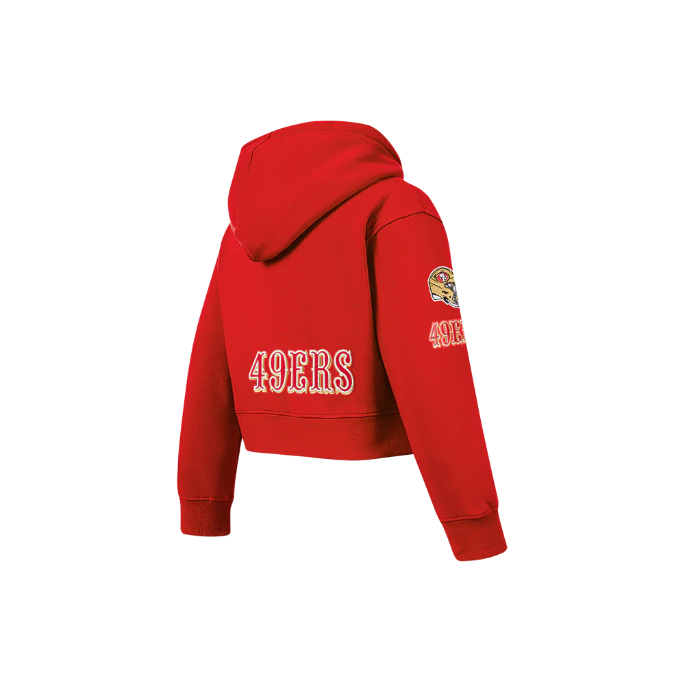 NFL SAN FRANCISCO 49ERS CLASSIC LITTLE GIRLS  FLEECE FULL ZIP HOODIE (RED) - Image 4