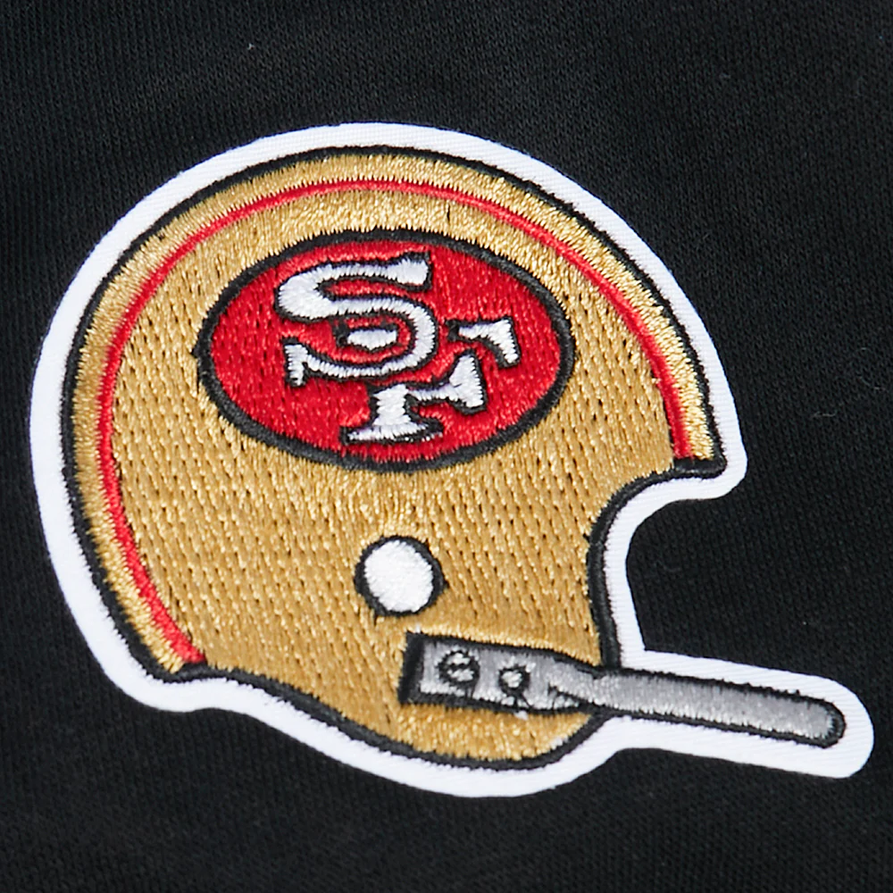 NFL SAN FRANCISCO 49ERS RETRO CLASSICS LITTLE GIRL'S RIB FLEECE CREWNECK (BLACK/RED/BLACK) - Image 5