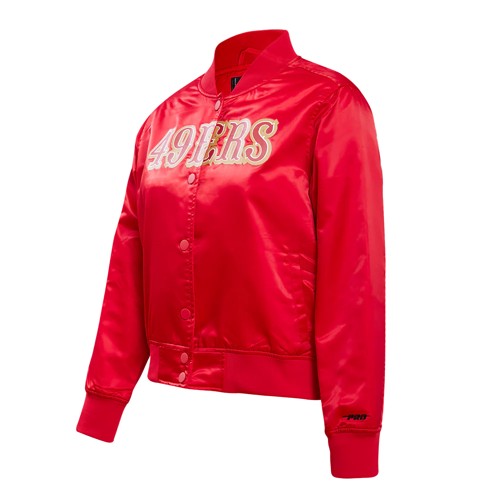 NFL SAN FRANCISCO 49ERS CLASSIC WOMEN'S SATIN JACKET (RED) - Image 2