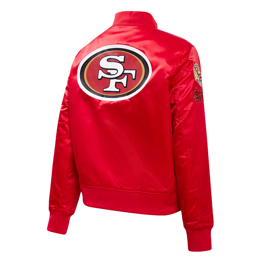 NFL SAN FRANCISCO 49ERS CLASSIC WOMEN'S SATIN JACKET (RED) - Image 3