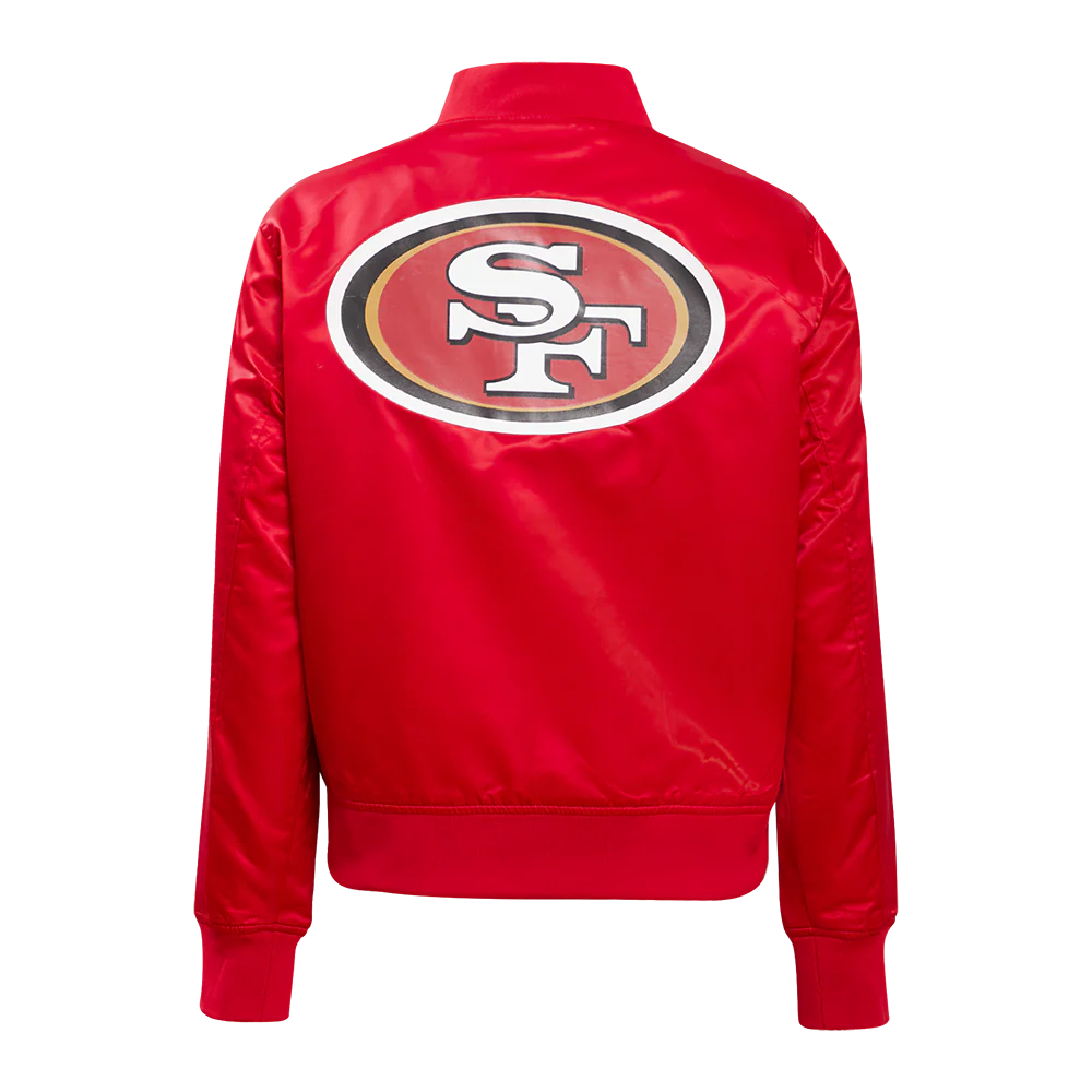 NFL SAN FRANCISCO 49ERS CLASSIC WOMEN'S SATIN JACKET (RED) - Image 4