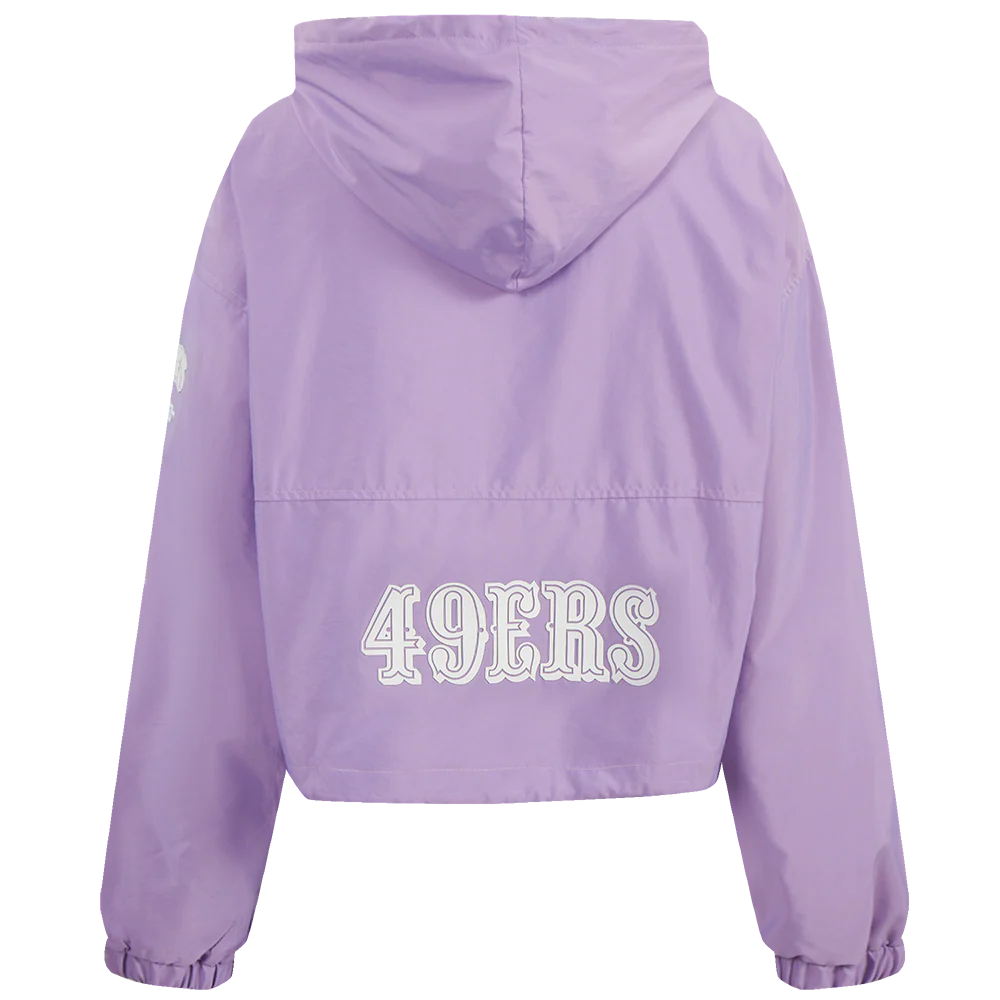 NFL SAN FRANCISCO 49ERS HOLOGRAM WOMEN'S 1/2 ZIP WIND JACKET (IRIDESCENT) - Image 3