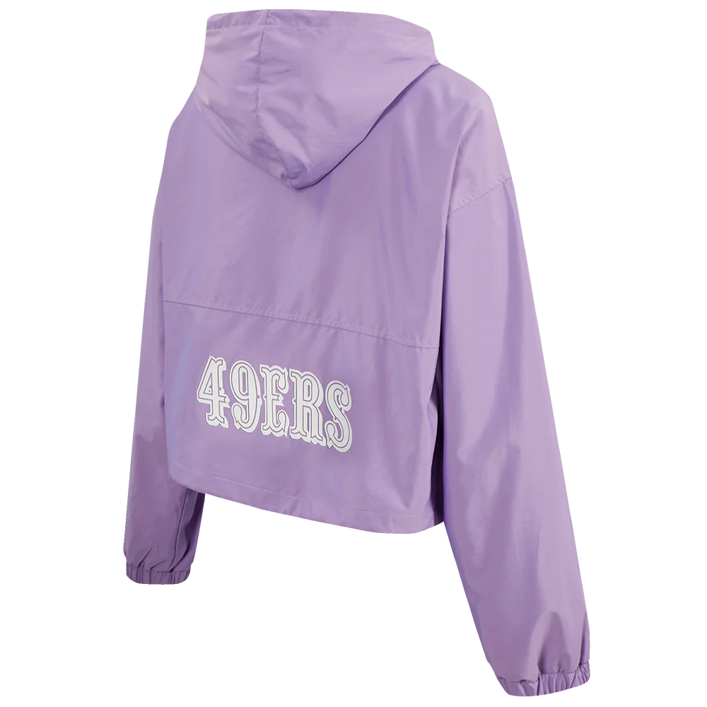 NFL SAN FRANCISCO 49ERS HOLOGRAM WOMEN'S 1/2 ZIP WIND JACKET (IRIDESCENT) - Image 4