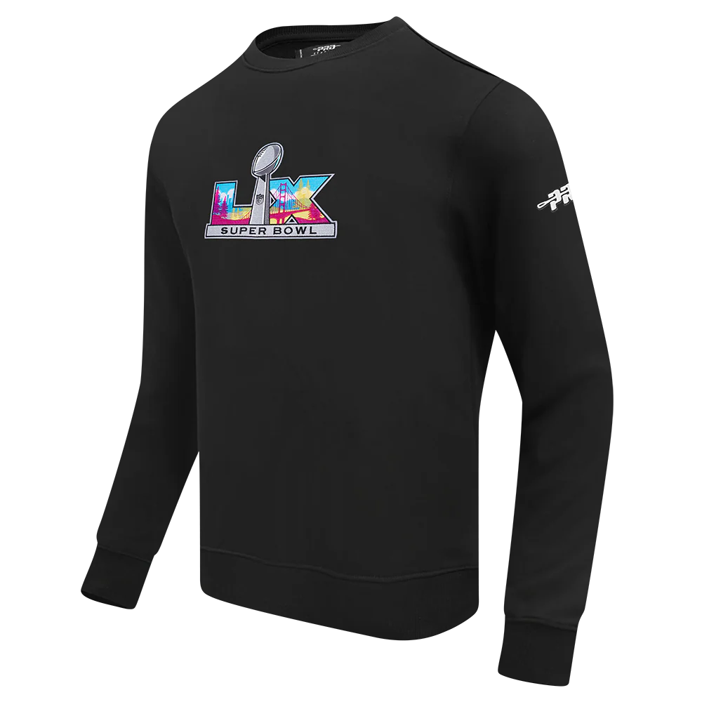 NFL SUPER BOWL 60 MEN'S DROP SHOULDER FLC CREWNECK (BLACK) - Image 3