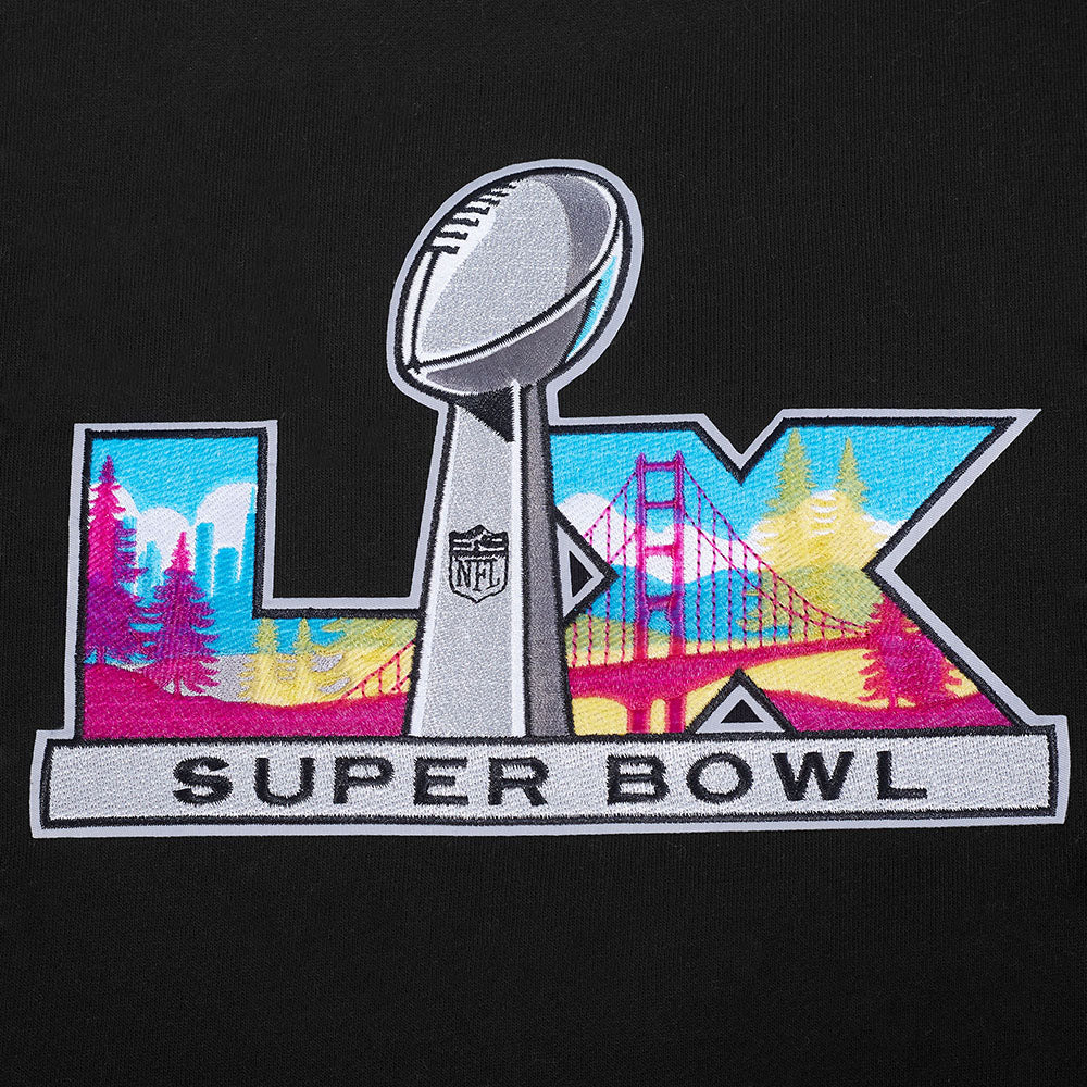 NFL SUPER BOWL 60 MEN'S DROP SHOULDER FLC CREWNECK (BLACK) - Image 5