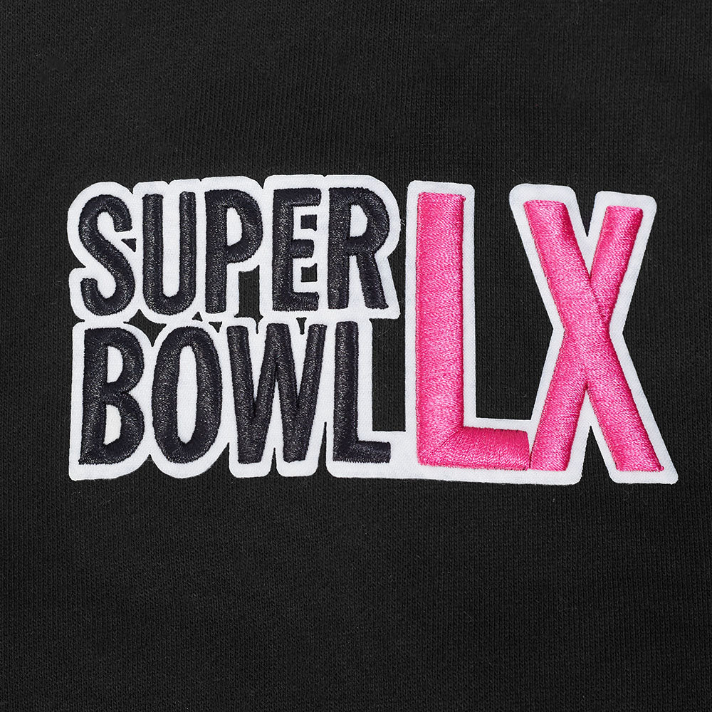 NFL SUPER BOWL 60 MEN'S DROP SHOULDER FLC CREWNECK (BLACK) - Image 7